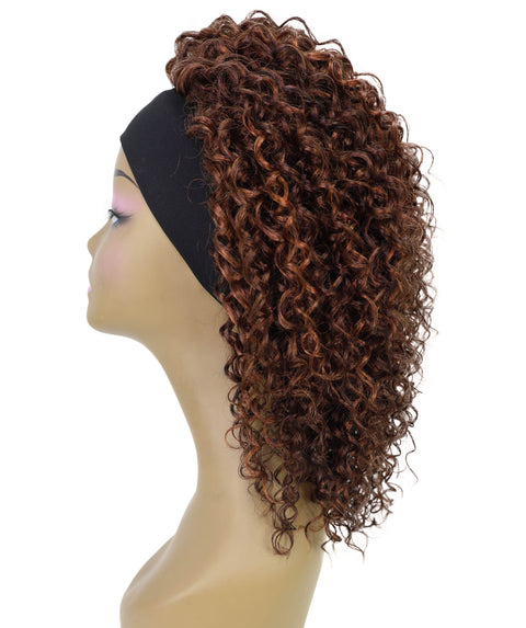 Oluchi Natural Texture Synthetic Shoulder Length Curly Half Wig with Hairband