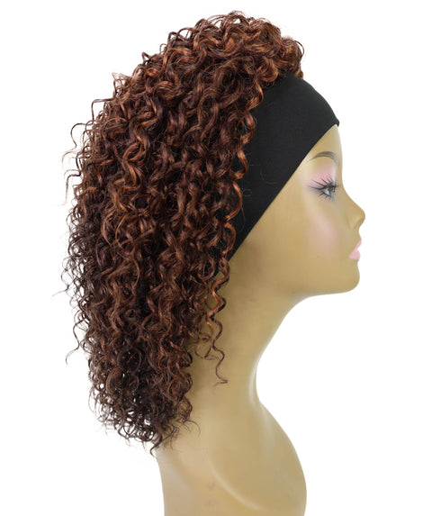 Oluchi Natural Texture Synthetic Shoulder Length Curly Half Wig with Hairband
