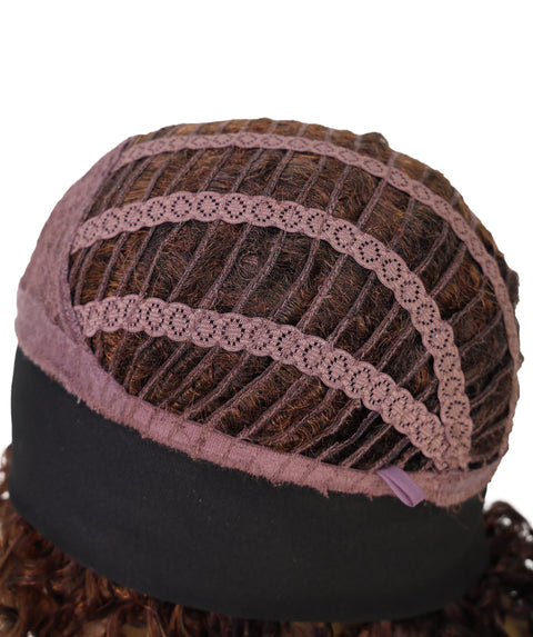 Oluchi Natural Texture Synthetic Shoulder Length Curly Half Wig with Hairband