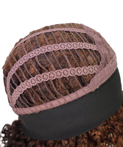 Oluchi Natural Texture Synthetic Shoulder Length Curly Half Wig with Hairband