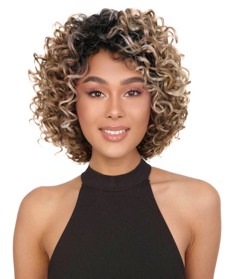 Lyon Natural Look, Full Volume & Easy Styling Shoulder-Length Curly 14" Full Wig for Women