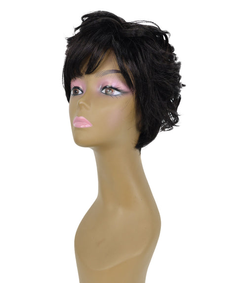 Chenel Short Length 9 inch Curly Full Wig with Bangs