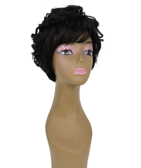 Chenel Short Length 9 inch Curly Full Wig with Bangs