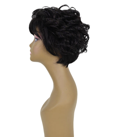 Chenel Short Length 9 inch Curly Full Wig with Bangs