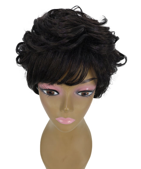 Chenel Short Length 9 inch Curly Full Wig with Bangs