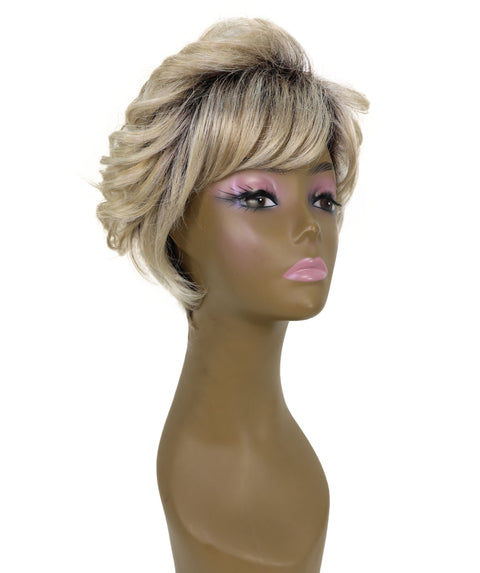 Chenel Short Length 9 inch Curly Full Wig with Bangs
