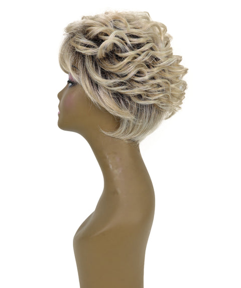 Chenel Short Length 9 inch Curly Full Wig with Bangs