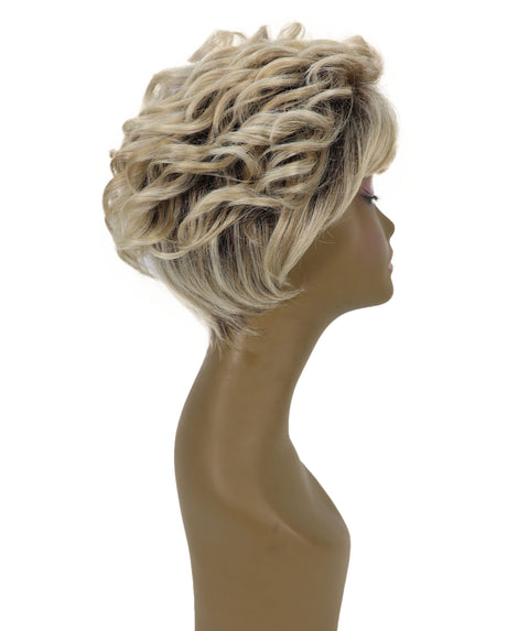 Chenel Short Length 9 inch Curly Full Wig with Bangs