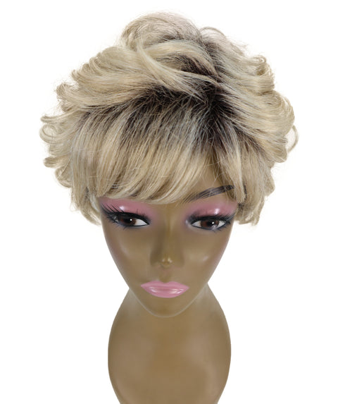 Chenel Short Length 9 inch Curly Full Wig with Bangs
