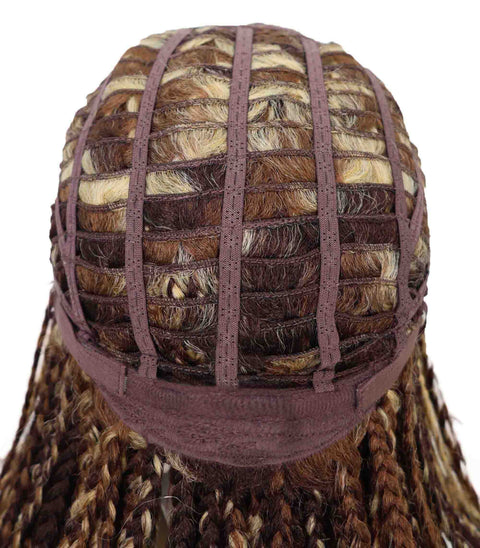 Riana Short Box Braided 10.5 Inch Full Wig with Bangs Sleek Black Synthetic Wigs for Women