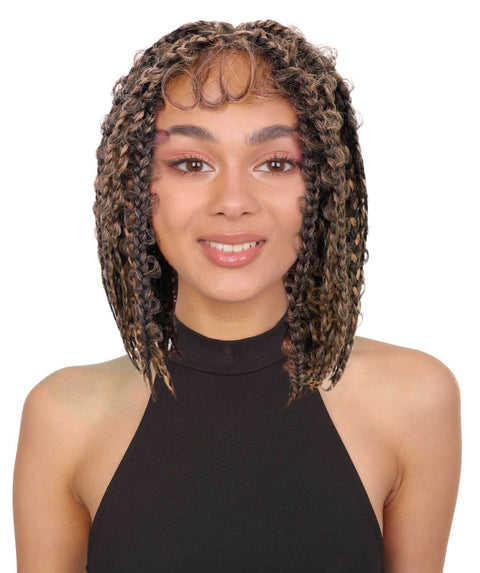 Marla Medium Length Braided 13 Inch Bob Lace Full Wig