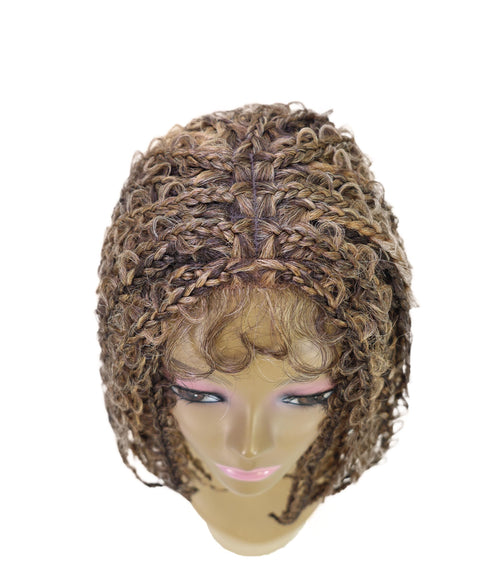 Marla Medium Length Braided 13 Inch Bob Lace Full Wig