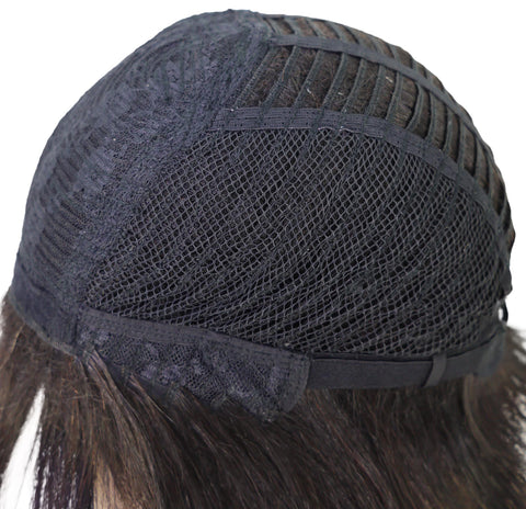 Neshla Human Hair Blend Short Straight Stacked Bob 9 inch Full Wig with Chic Angled Cut with Clean Layer