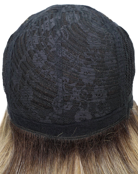 Neshla Human Hair Blend Short Straight Stacked Bob 9 inch Full Wig with Chic Angled Cut with Clean Layer