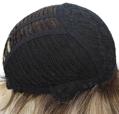 Neshla Human Hair Blend Short Straight Stacked Bob 9 inch Full Wig with Chic Angled Cut with Clean Layer