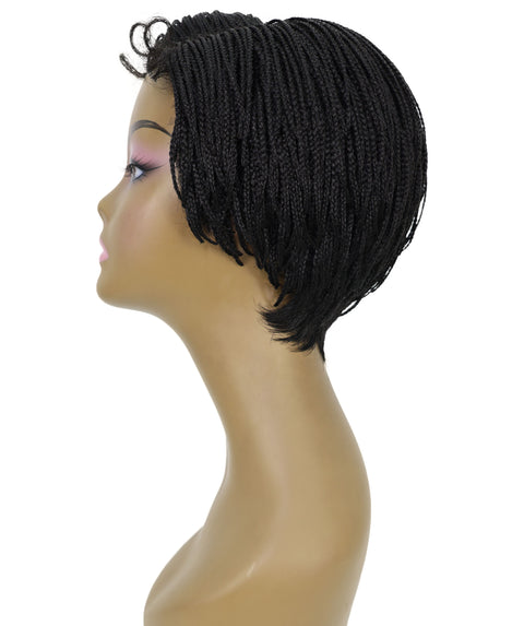 Rylan Short Side-Parted Elegant 9 Inch Cornrow Style Braided Wig for Women