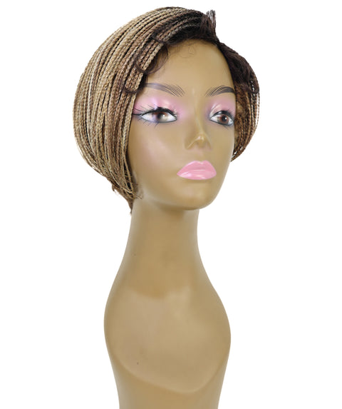 Rylan Short Side-Parted Elegant 9 Inch Cornrow Style Braided Wig for Women