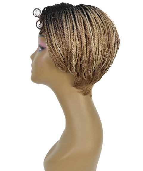 Rylan Short Side-Parted Elegant 9 Inch Cornrow Style Braided Wig for Women