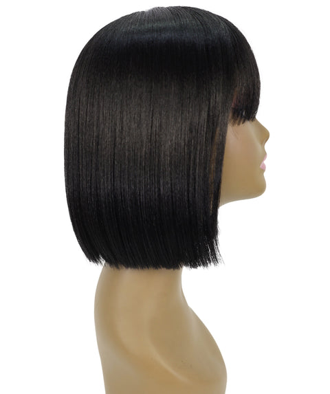 Shelia Mid-Length Human Hair Blend 10 Inch Full Wig Fun & Edgy Shag  with Razor-Finished Bob