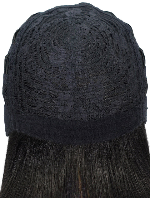 Shelia Mid-Length Human Hair Blend 10 Inch Full Wig Fun & Edgy Shag  with Razor-Finished Bob