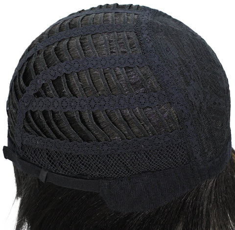 Shelia Mid-Length Human Hair Blend 10 Inch Full Wig Fun & Edgy Shag  with Razor-Finished Bob