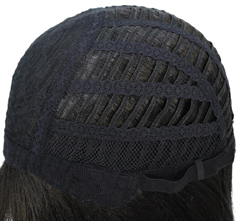 Shelia Mid-Length Human Hair Blend 10 Inch Full Wig Fun & Edgy Shag  with Razor-Finished Bob