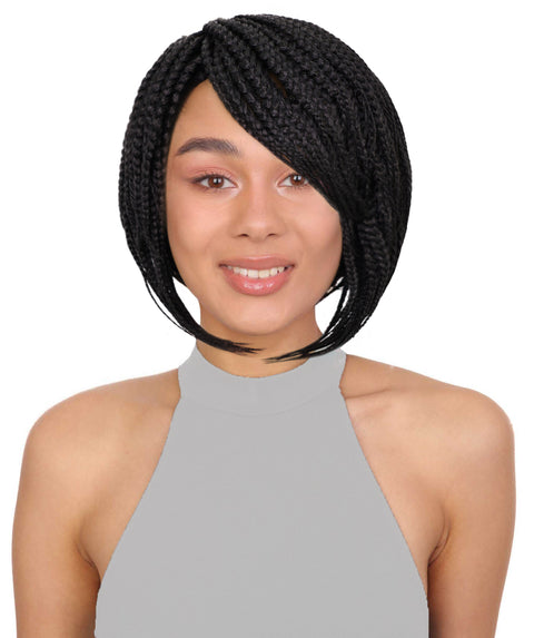 Brendy 8.5 Inch Short Side-Parted Braided Wig Elegant & Lightweight Synthetic Hair for Women