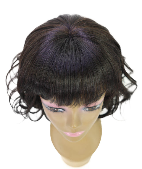 Mouna 13 Inch Shoulder-Length Wavy Wig with Bangs | Soft & Stylish Synthetic Hair