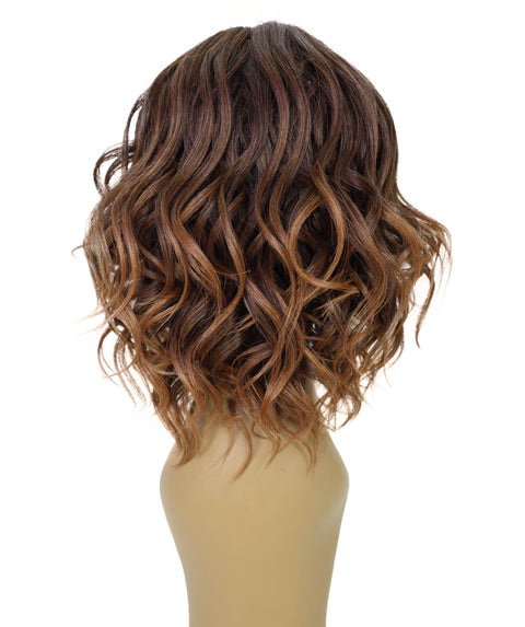 Mouna 13 Inch Shoulder-Length Wavy Wig with Bangs | Soft & Stylish Synthetic Hair