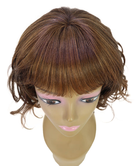 Mouna 13 Inch Shoulder-Length Wavy Wig with Bangs | Soft & Stylish Synthetic Hair