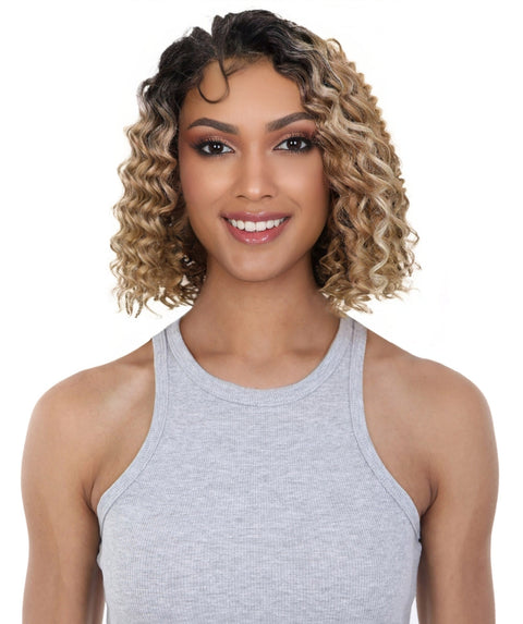 Ebonee Curly Bob Wig Collar-Length Curls and Hand-Braided Box Braids