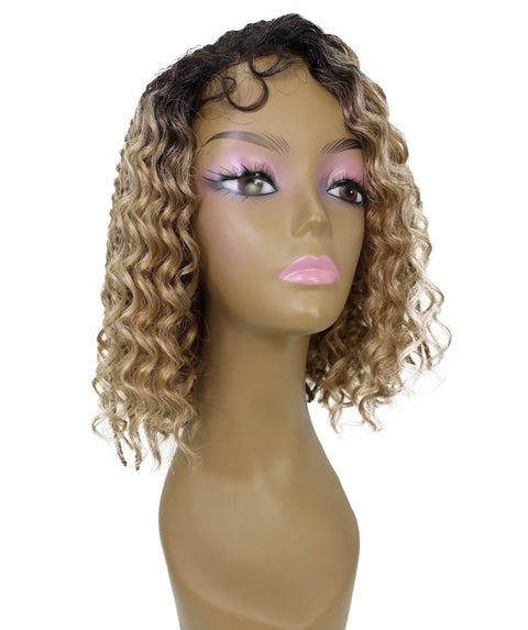 Ebonee Curly Bob Wig Collar-Length Curls and Hand-Braided Box Braids