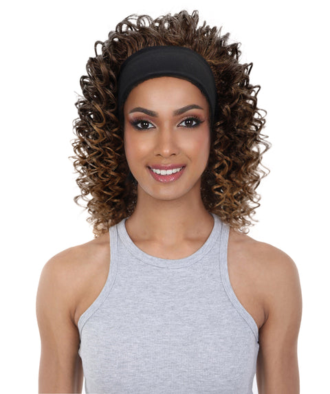 Binta 15.5 in Slip-On Afro-Style Half Wig with Voluminous Curls