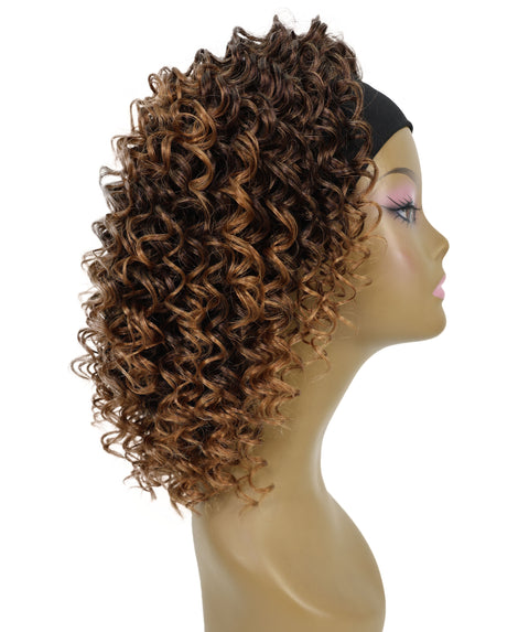 Binta 15.5 in Slip-On Afro-Style Half Wig with Voluminous Curls