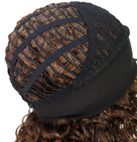 Binta 15.5 in Slip-On Afro-Style Half Wig with Voluminous Curls