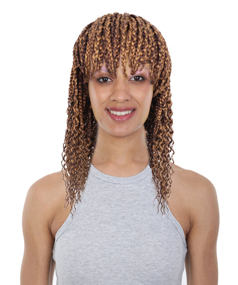 Merlene Shoulder-Length full wig Braided Curly with Box Braid Texture Bob Wig