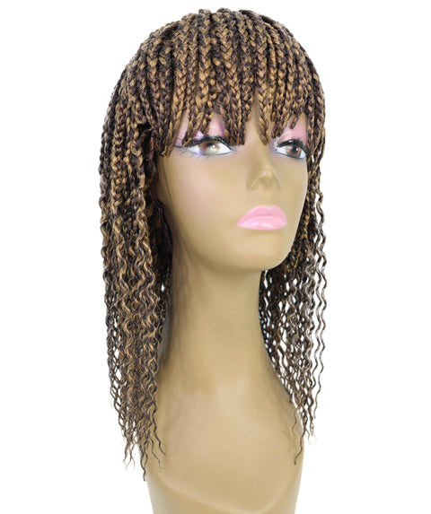 Merlene Shoulder-Length full wig Braided Curly with Box Braid Texture Bob Wig