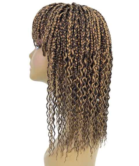 Merlene Shoulder-Length full wig Braided Curly with Box Braid Texture Bob Wig