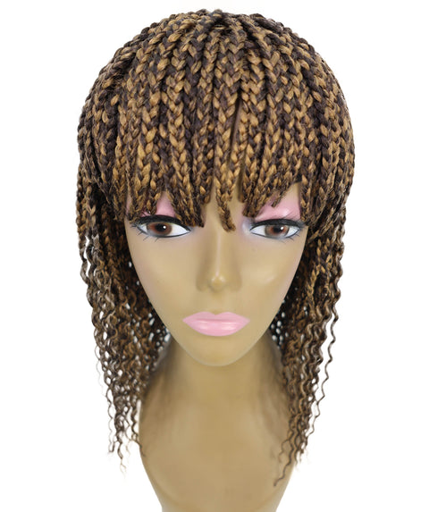Merlene Shoulder-Length full wig Braided Curly with Box Braid Texture Bob Wig