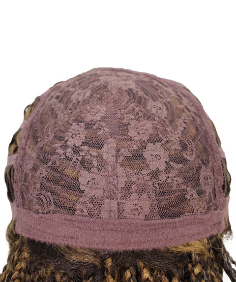 Merlene Shoulder-Length full wig Braided Curly with Box Braid Texture Bob Wig