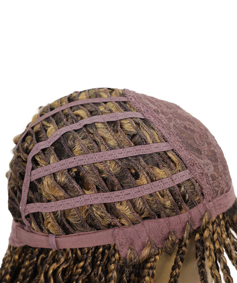 Merlene Shoulder-Length full wig Braided Curly with Box Braid Texture Bob Wig