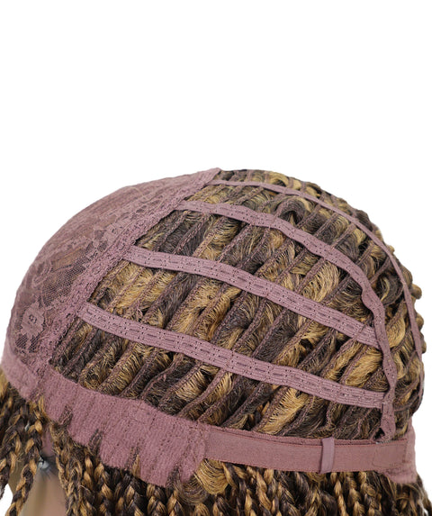 Merlene Shoulder-Length full wig Braided Curly with Box Braid Texture Bob Wig