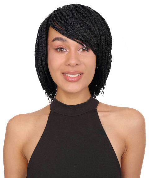 Nikita Women's Elegant Side-Part Short Micro Braided Wig