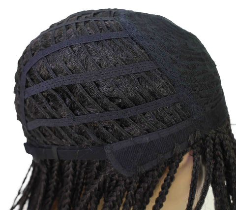 Nikita Women's Elegant Side-Part Short Micro Braided Wig