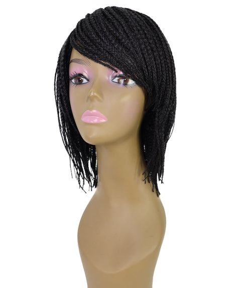 Nikita Women's Elegant Side-Part Short Micro Braided Wig