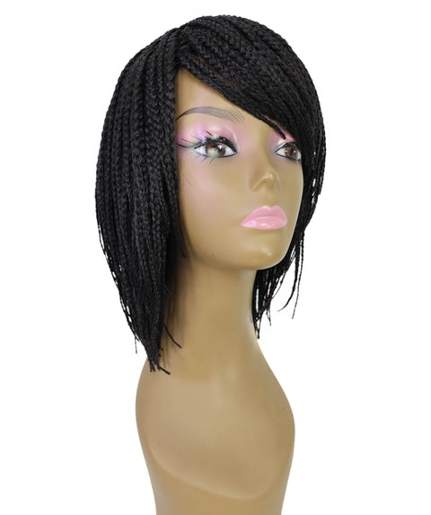 Nikita Women's Elegant Side-Part Short Micro Braided Wig