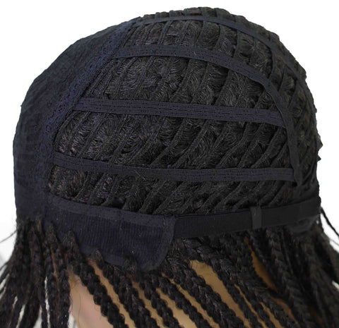 Nikita Women's Elegant Side-Part Short Micro Braided Wig