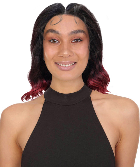 Ginna Mid-Length Wavy 13.5 inch Wig Natural-Looking Waves with Defined Center Part