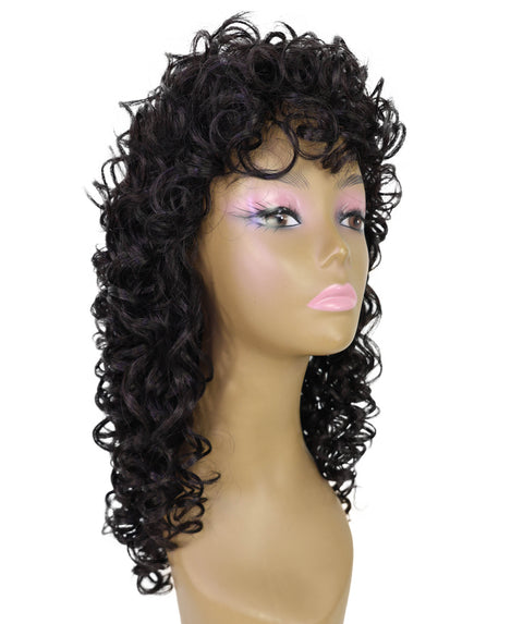 Doriana Voluminous Synthetic Curls with a Soft Fringe, Long Curly 19 Inch Full Wig with Bangs