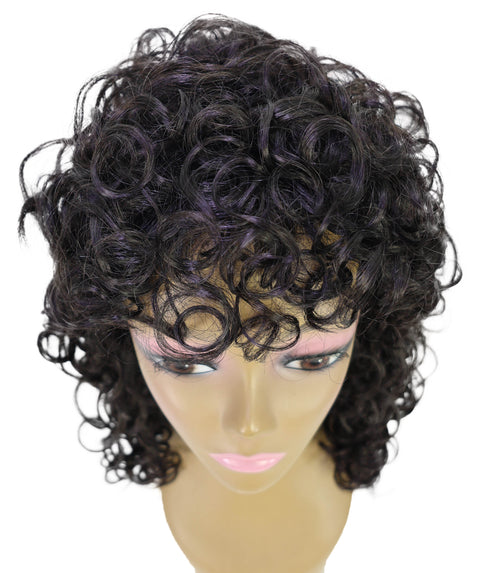 Doriana Voluminous Synthetic Curls with a Soft Fringe, Long Curly 19 Inch Full Wig with Bangs